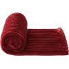 MIULEE Burnt Orange Fleece Blanket, Durable Plush Fuzzy Extra Soft Warm Cozy Striped Flannel Fall Throw Blanket for Couch Sofa Bed 30″x40″(Burgundy Red)