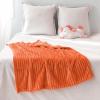 MIULEE Burnt Orange Fleece Blanket, Durable Plush Fuzzy Extra Soft Warm Cozy Striped Flannel Fall Throw Blanket for Couch Sofa Bed 30″x40″(Burnt Orange)