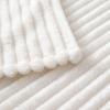 MIULEE Burnt Orange Fleece Blanket, Durable Plush Fuzzy Extra Soft Warm Cozy Striped Flannel Fall Throw Blanket for Couch Sofa Bed 30″x40″(Cream White)