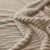 MIULEE Burnt Orange Fleece Blanket, Durable Plush Fuzzy Extra Soft Warm Cozy Striped Flannel Fall Throw Blanket for Couch Sofa Bed 30″x40″(Linen)