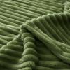 MIULEE Burnt Orange Fleece Blanket, Durable Plush Fuzzy Extra Soft Warm Cozy Striped Flannel Fall Throw Blanket for Couch Sofa Bed 30″x40″(Moss Green)