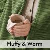 MIULEE Burnt Orange Fleece Blanket, Durable Plush Fuzzy Extra Soft Warm Cozy Striped Flannel Fall Throw Blanket for Couch Sofa Bed 30″x40″(Moss Green)