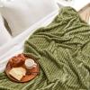 MIULEE Burnt Orange Fleece Blanket, Durable Plush Fuzzy Extra Soft Warm Cozy Striped Flannel Fall Throw Blanket for Couch Sofa Bed 30″x40″(Olive Green)