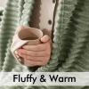 MIULEE Burnt Orange Fleece Blanket, Durable Plush Fuzzy Extra Soft Warm Cozy Striped Flannel Fall Throw Blanket for Couch Sofa Bed 30″x40″(Sage)