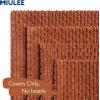 MIULEE Burnt Orange Throw Pillow Covers Soft Couch Decorative Set of 4 Boho Striped Cushion Covers Corduroy Pillowcase Farmhouse Home Decor for Couch Bed Sofa Living Room 18×18 Inch Yellow Orange(Burnt Orange)