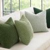 MIULEE Burnt Orange Throw Pillow Covers Soft Couch Decorative Set of 4 Boho Striped Cushion Covers Corduroy Pillowcase Farmhouse Home Decor for Couch Bed Sofa Living Room 18×18 Inch Yellow Orange(Forest Green)