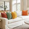 MIULEE Burnt Orange Throw Pillow Covers Soft Couch Decorative Set of 4 Boho Striped Cushion Covers Corduroy Pillowcase Farmhouse Home Decor for Couch Bed Sofa Living Room 18×18 Inch Yellow Orange(Yellow Orange)