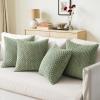 MIULEE Burnt Orange Throw Pillow Covers Soft Couch Decorative Set of 4 Boho Striped Cushion Covers Corduroy Pillowcase Farmhouse Home Decor for Couch Bed Sofa Living Room 18×18 Inch Yellow Orange(Sage Green)