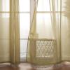 MIULEE Christmas 2 Panels Solid Color Red Sheer Curtains 84 Inch Length Set Elegant Grommet Light Filtering Window Voile Panels/Drapes/Treatment for Bedroom Living Room W54 x L84 Inch, Haute Red(Dark Gold)
