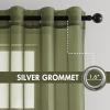 MIULEE Christmas 2 Panels Solid Color Red Sheer Curtains 84 Inch Length Set Elegant Grommet Light Filtering Window Voile Panels/Drapes/Treatment for Bedroom Living Room W54 x L84 Inch, Haute Red(Olive Green)
