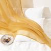 MIULEE Christmas 2 Panels Solid Color Red Sheer Curtains 84 Inch Length Set Elegant Grommet Light Filtering Window Voile Panels/Drapes/Treatment for Bedroom Living Room W54 x L84 Inch, Haute Red(Gold)