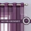MIULEE Christmas 2 Panels Solid Color Red Sheer Curtains 84 Inch Length Set Elegant Grommet Light Filtering Window Voile Panels/Drapes/Treatment for Bedroom Living Room W54 x L84 Inch, Haute Red(Plum Purple)