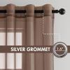 MIULEE Christmas 2 Panels Solid Color Red Sheer Curtains 84 Inch Length Set Elegant Grommet Light Filtering Window Voile Panels/Drapes/Treatment for Bedroom Living Room W54 x L84 Inch, Haute Red(Chocolate)
