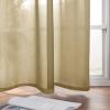 MIULEE Christmas 2 Panels Solid Color Red Sheer Curtains 84 Inch Length Set Elegant Grommet Light Filtering Window Voile Panels/Drapes/Treatment for Bedroom Living Room W54 x L84 Inch, Haute Red(Dark Gold)