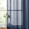 MIULEE Christmas 2 Panels Solid Color Red Sheer Curtains 84 Inch Length Set Elegant Grommet Light Filtering Window Voile Panels/Drapes/Treatment for Bedroom Living Room W54 x L84 Inch, Haute Red(Navy Blue)