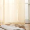 MIULEE Christmas 2 Panels Solid Color Red Sheer Curtains 84 Inch Length Set Elegant Grommet Light Filtering Window Voile Panels/Drapes/Treatment for Bedroom Living Room W54 x L84 Inch, Haute Red(Cream Beige)