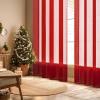 MIULEE Christmas 2 Panels Solid Color Red Sheer Curtains 84 Inch Length Set Elegant Grommet Light Filtering Window Voile Panels/Drapes/Treatment for Bedroom Living Room W54 x L84 Inch, Haute Red(Haute Red)