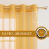 MIULEE Christmas 2 Panels Solid Color Red Sheer Curtains 84 Inch Length Set Elegant Grommet Light Filtering Window Voile Panels/Drapes/Treatment for Bedroom Living Room W54 x L84 Inch, Haute Red(Gold)