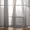 MIULEE Christmas 2 Panels Solid Color Red Sheer Curtains 84 Inch Length Set Elegant Grommet Light Filtering Window Voile Panels/Drapes/Treatment for Bedroom Living Room W54 x L84 Inch, Haute Red(Grey)