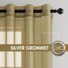 MIULEE Christmas 2 Panels Solid Color Red Sheer Curtains 84 Inch Length Set Elegant Grommet Light Filtering Window Voile Panels/Drapes/Treatment for Bedroom Living Room W54 x L84 Inch, Haute Red(Dark Gold)
