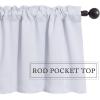MIULEE Christmas Blackout Window Valance for Bedroom Kitchen Bathroom Living Room Darkening Rod Pocket Curtain Valance, Thermal Insulated Window Treatment 1 Panel, 52 x 18 Inches, Hunter Green(Greyish White)