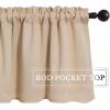 MIULEE Christmas Blackout Window Valance for Bedroom Kitchen Bathroom Living Room Darkening Rod Pocket Curtain Valance, Thermal Insulated Window Treatment 1 Panel, 52 x 18 Inches, Hunter Green(Beige)