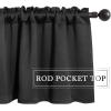 MIULEE Christmas Blackout Window Valance for Bedroom Kitchen Bathroom Living Room Darkening Rod Pocket Curtain Valance, Thermal Insulated Window Treatment 1 Panel, 52 x 18 Inches, Hunter Green(Black)