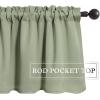 MIULEE Christmas Blackout Window Valance for Bedroom Kitchen Bathroom Living Room Darkening Rod Pocket Curtain Valance, Thermal Insulated Window Treatment 1 Panel, 52 x 18 Inches, Hunter Green(Sage Green)