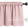 MIULEE Christmas Blackout Window Valance for Bedroom Kitchen Bathroom Living Room Darkening Rod Pocket Curtain Valance, Thermal Insulated Window Treatment 1 Panel, 52 x 18 Inches, Hunter Green(Baby Pink)
