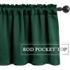 MIULEE Christmas Blackout Window Valance for Bedroom Kitchen Bathroom Living Room Darkening Rod Pocket Curtain Valance, Thermal Insulated Window Treatment 1 Panel, 52 x 18 Inches, Hunter Green(Hunter Green)
