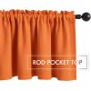 MIULEE Christmas Blackout Window Valance for Bedroom Kitchen Bathroom Living Room Darkening Rod Pocket Curtain Valance, Thermal Insulated Window Treatment 1 Panel, 52 x 18 Inches, Hunter Green(Orange)