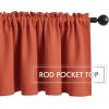 MIULEE Christmas Blackout Window Valance for Bedroom Kitchen Bathroom Living Room Darkening Rod Pocket Curtain Valance, Thermal Insulated Window Treatment 1 Panel, 52 x 18 Inches, Hunter Green(Burnt Orange)