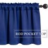 MIULEE Christmas Blackout Window Valance for Bedroom Kitchen Bathroom Living Room Darkening Rod Pocket Curtain Valance, Thermal Insulated Window Treatment 1 Panel, 52 x 18 Inches, Hunter Green(Navy Blue)