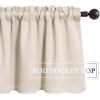 MIULEE Christmas Blackout Window Valance for Bedroom Kitchen Bathroom Living Room Darkening Rod Pocket Curtain Valance, Thermal Insulated Window Treatment 1 Panel, 52 x 18 Inches, Hunter Green(Cream Beige)