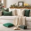 MIULEE Christmas Decorative Pillow Covers 20×20, 2 Pack Boho Farmhouse Neutral Throw Pillows for Couch, Thick Textured Modern Linen Cushion Cases Sofa Bed Living Room Home Decor, Dark Green(Dark Green)