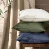MIULEE Christmas Decorative Pillow Covers 20×20, 2 Pack Boho Farmhouse Neutral Throw Pillows for Couch, Thick Textured Modern Linen Cushion Cases Sofa Bed Living Room Home Decor, Dark Green(Navy Blue)