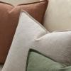 MIULEE Christmas Decorative Pillow Covers 20×20, 2 Pack Boho Farmhouse Neutral Throw Pillows for Couch, Thick Textured Modern Linen Cushion Cases Sofa Bed Living Room Home Decor, Dark Green(Natural Linen)