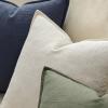 MIULEE Christmas Decorative Pillow Covers 20×20, 2 Pack Boho Farmhouse Neutral Throw Pillows for Couch, Thick Textured Modern Linen Cushion Cases Sofa Bed Living Room Home Decor, Dark Green(Cream White)