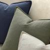 MIULEE Christmas Decorative Pillow Covers 20×20, 2 Pack Boho Farmhouse Neutral Throw Pillows for Couch, Thick Textured Modern Linen Cushion Cases Sofa Bed Living Room Home Decor, Dark Green(Olive Green)
