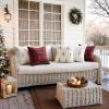 MIULEE Christmas Decorative Pillow Covers Set of 2 Faux Fur Throw Pillows with Embroidered Christmas Tree 18×18 Inch White Green Winter Couch Covers for Festival Sofa Bedroom Living Room Home Decor(White Gold)