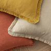 MIULEE Christmas Decorative Throw Pillow Covers Neutral Linen Fringe Throw Pillows Set of 2 Natural Beige Boho Farmhouse Cushion Covers with Tassels for Couch Sofa Bed Living Room Decor 18×18 Inch(Mustard Yellow)