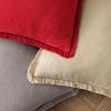 MIULEE Christmas Decorative Throw Pillow Covers Neutral Linen Fringe Throw Pillows Set of 2 Natural Beige Boho Farmhouse Cushion Covers with Tassels for Couch Sofa Bed Living Room Decor 18×18 Inch(Red)