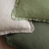 MIULEE Christmas Decorative Throw Pillow Covers Neutral Linen Fringe Throw Pillows Set of 2 Natural Beige Boho Farmhouse Cushion Covers with Tassels for Couch Sofa Bed Living Room Decor 18×18 Inch(Rifle Green)