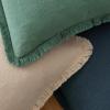 MIULEE Christmas Decorative Throw Pillow Covers Neutral Linen Fringe Throw Pillows Set of 2 Natural Beige Boho Farmhouse Cushion Covers with Tassels for Couch Sofa Bed Living Room Decor 18×18 Inch(Navy Blue)