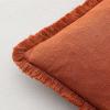 MIULEE Christmas Decorative Throw Pillow Covers Neutral Linen Fringe Throw Pillows Set of 2 Natural Beige Boho Farmhouse Cushion Covers with Tassels for Couch Sofa Bed Living Room Decor 18×18 Inch(Burnt Orange)