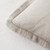 MIULEE Christmas Decorative Throw Pillow Covers Neutral Linen Fringe Throw Pillows Set of 2 Natural Beige Boho Farmhouse Cushion Covers with Tassels for Couch Sofa Bed Living Room Decor 18×18 Inch(Natural Beige)
