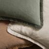 MIULEE Christmas Decorative Throw Pillow Covers Neutral Linen Fringe Throw Pillows Set of 2 Natural Beige Boho Farmhouse Cushion Covers with Tassels for Couch Sofa Bed Living Room Decor 18×18 Inch(Brown)