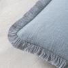 MIULEE Christmas Decorative Throw Pillow Covers Neutral Linen Fringe Throw Pillows Set of 2 Natural Beige Boho Farmhouse Cushion Covers with Tassels for Couch Sofa Bed Living Room Decor 18×18 Inch(Light Blue)