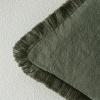 MIULEE Christmas Decorative Throw Pillow Covers Neutral Linen Fringe Throw Pillows Set of 2 Natural Beige Boho Farmhouse Cushion Covers with Tassels for Couch Sofa Bed Living Room Decor 18×18 Inch(Rifle Green)