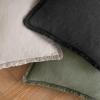 MIULEE Christmas Decorative Throw Pillow Covers Neutral Linen Fringe Throw Pillows Set of 2 Natural Beige Boho Farmhouse Cushion Covers with Tassels for Couch Sofa Bed Living Room Decor 18×18 Inch(Black)
